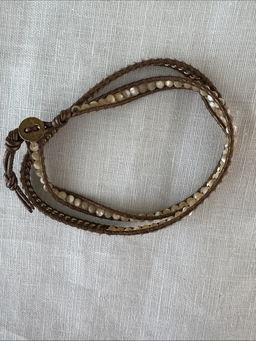 CHAN LUU  Brown Multi-Strand Beaded Wrap Bracelet